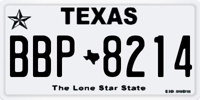 TX license plate BBP8214