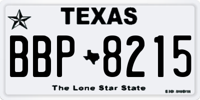 TX license plate BBP8215