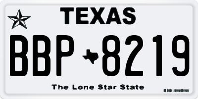 TX license plate BBP8219
