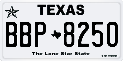 TX license plate BBP8250