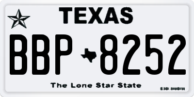 TX license plate BBP8252