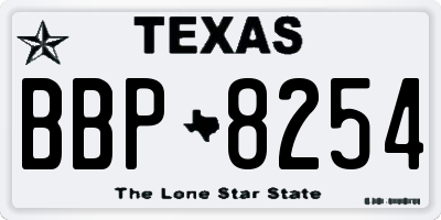 TX license plate BBP8254