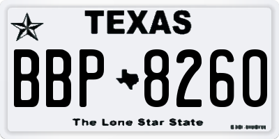 TX license plate BBP8260