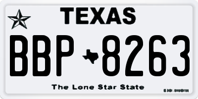 TX license plate BBP8263