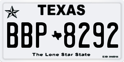 TX license plate BBP8292