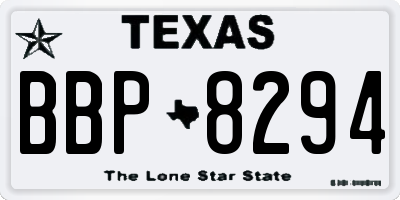 TX license plate BBP8294