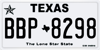 TX license plate BBP8298