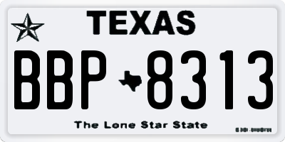 TX license plate BBP8313