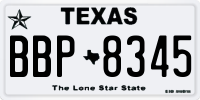 TX license plate BBP8345