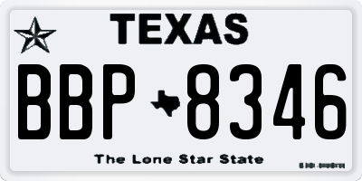 TX license plate BBP8346