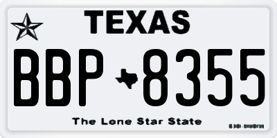 TX license plate BBP8355