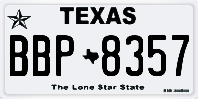 TX license plate BBP8357