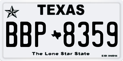 TX license plate BBP8359