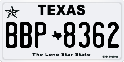 TX license plate BBP8362