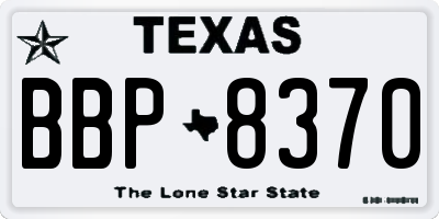 TX license plate BBP8370