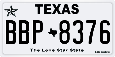 TX license plate BBP8376