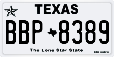 TX license plate BBP8389