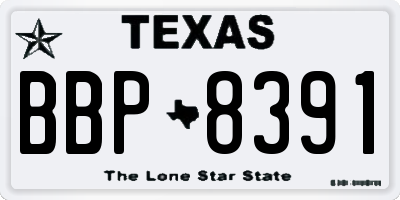 TX license plate BBP8391