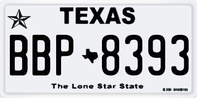 TX license plate BBP8393