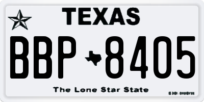 TX license plate BBP8405