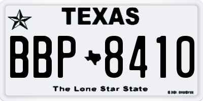 TX license plate BBP8410