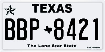 TX license plate BBP8421