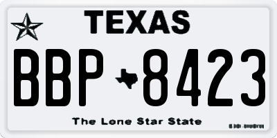 TX license plate BBP8423