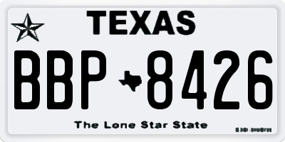 TX license plate BBP8426