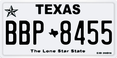 TX license plate BBP8455