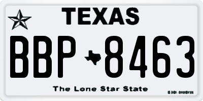 TX license plate BBP8463