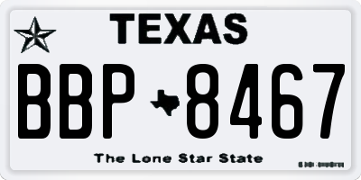TX license plate BBP8467