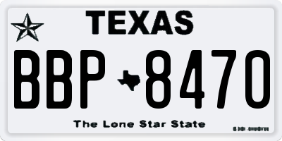 TX license plate BBP8470