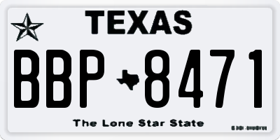 TX license plate BBP8471