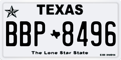TX license plate BBP8496