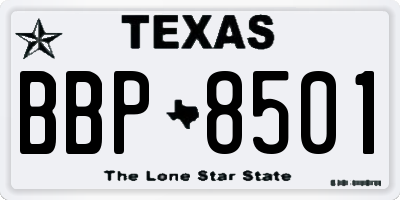 TX license plate BBP8501