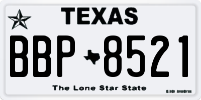TX license plate BBP8521