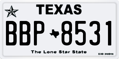 TX license plate BBP8531