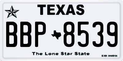 TX license plate BBP8539