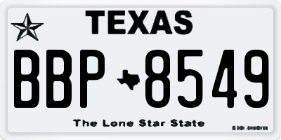 TX license plate BBP8549