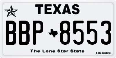 TX license plate BBP8553