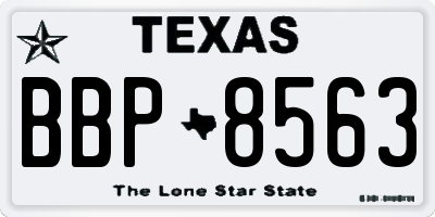 TX license plate BBP8563