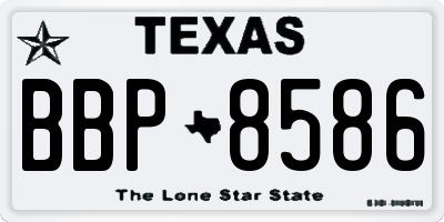 TX license plate BBP8586