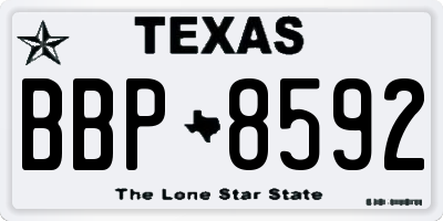 TX license plate BBP8592