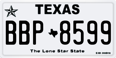TX license plate BBP8599