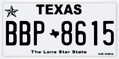 TX license plate BBP8615