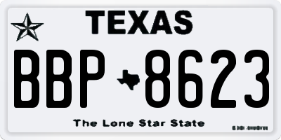 TX license plate BBP8623