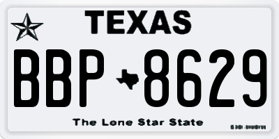 TX license plate BBP8629