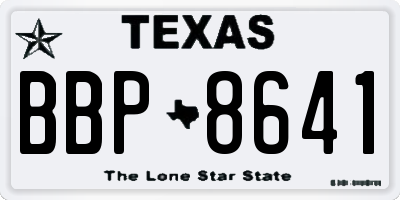 TX license plate BBP8641