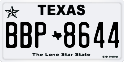 TX license plate BBP8644