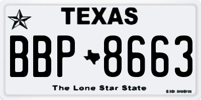 TX license plate BBP8663